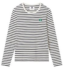 Wood Wood Bluse - Moa - Off-White/Navy Stripes