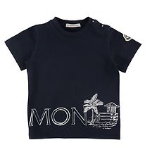 Moncler T-shirt - Navy m. Broderi