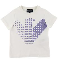 Emporio Armani T-shirt - Hvid m. Lilla