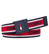 Tommy Hilfiger Bælte - Webbing Belt - Logo Rød/Blå