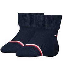 Tommy Hilfiger Strømper - 2-pak - Navy m. Logo