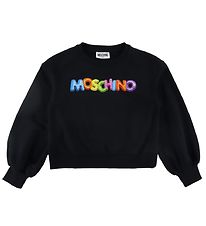 Moschino Sweatshirt - Cropped - Sort m. Print