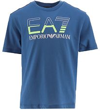 EA7 T-shirt - Dark Blue m. Lime