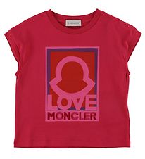 Moncler T-shirt - Fuchsia m. Logo
