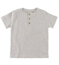 Popirol T-shirt - Poaki - Striped Light Grey