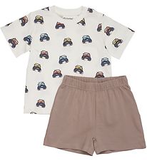 Minymo Sæt - T-Shirt/Shorts - AOP - Snow White