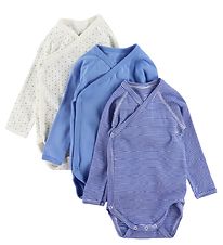 Petit Bateau Body l/æ - 3-pak - Blå/Hvid