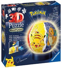 Ravensburger 3D Puslespil/Lampe - 74 Brikker - Ø12,9 cm - Pokémo