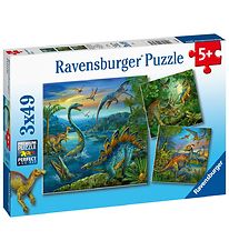 Ravensburger Puslespil - 3x49 Brikker - Dinosaur Facinaiton