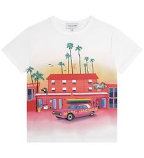 Little Marc Jacobs T-shirt - The Surf Lodge - Hvid/Orange m. Pri