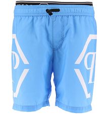 Philipp Plein Badeshorts - Bl m. Hvid