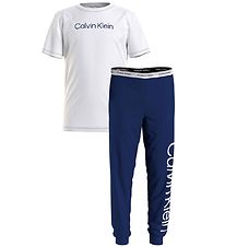 Calvin Klein Nattøj - T-shirt/Bukser - White/Bold Blue