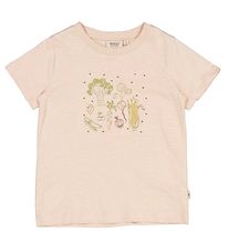 Wheat T-Shirt - Vegetables Embroidery - Rose Dust