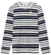 Wood Wood Bluse - Moa - Off White/Navy Stripes