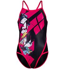 Arena Badedragt - Girl's Arena Cats Swimsuit Superfly - Black/Ro