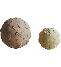 Natruba Bolde - Naturgummi - 2-Pak - Gul m. Søheste