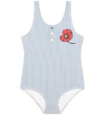 Kenzo Badedragt - Exclusive Edition - Hvid/Blåstribet m. Blomst Kenzo Badedragt - Exclusive Edition - Hvid/Blåstribet m. Blomst