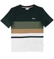 BOSS T-shirt - Mørkegrøn/Hvid m. Atmygrøn