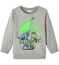 Name It Sweatshirt - NmmJistian Jurassic - Grey Melange