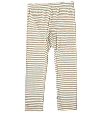 Joha Leggings - Uld/Silke - Rib - Beige/Hvid