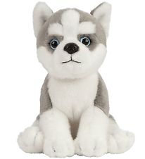 Living Nature Bamse - 17x7 cm - Husky Hundehvalp - Gr/Hvid