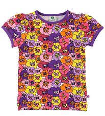 Småfolk T-shirt - Purple Heart m. Blomster
