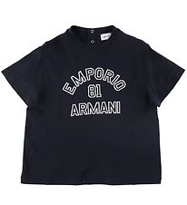 Emporio Armani T-shirt - Navy m. Hvid