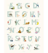 Vissevasse Plakat - 50x70 - Alphabet Blue English