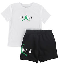 Jordan Shortssæt - T-shirt/Shorts - Hvid/Sort