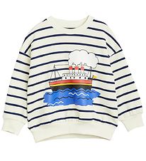 Mini Rodini Sweatshirt - Ferry Stripe - Blå