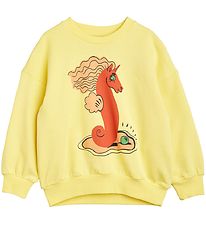 Mini Rodini Sweatshirt - Unicorn Seahorse - Gul