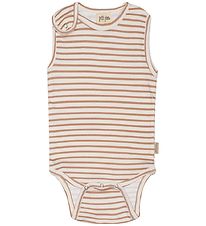 Petit Piao Body u/ - Striped - Summer Camel/Offwhite