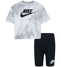 Nike Shortssæt - T-shirt/Shorts - Sort/Hvid/Grå