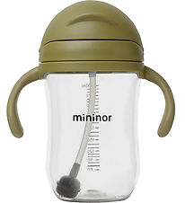 Mininor Kop m. Sugerør - Tritan - 330 ml - Mosgrøn
