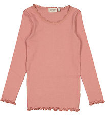 Wheat Bluse - Rib - Lace - Old Rose