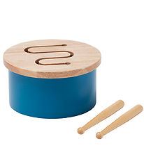 Kids Concept Trælegetøj - Tromme Mini - 16,5 x 9 cm - Blå