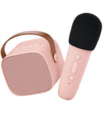 Lalarma Højtaler m. Mikrofon - Trådløs - Karaoke - Rosa