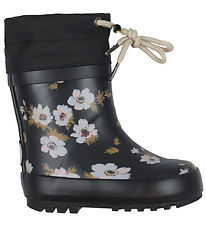 Wheat Gummistvler m. For - Print - Black Flowers