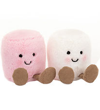 Jellycat Bamse - 9x15 cm - Amuseable Rosa og Hvide Skumfiduser