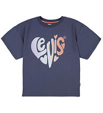 Levis Kids T-Shirt -  Oversized - Crown Blue m. Hjerte