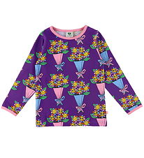 Smfolk Bluse - Purple Heart m. Blomsterbuketter