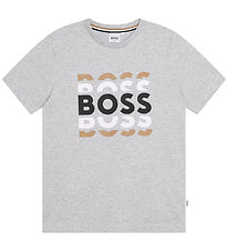 BOSS T-shirt - Gråmeleret m. Print