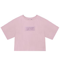 DKNY T-shirt - Cropped - Lilla m. Frotté