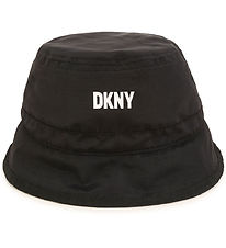 DKNY Bøllehat - Vendbar - Sort/Hvid m. Fleece