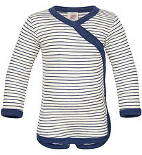 Engel Slå-Om Body l/æ - Uld/Silke - Natural/Navy Blue