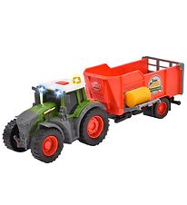 Dickie Toys Traktor m. Trailer - Fendt Farm Trailer - Lys/Lyd
