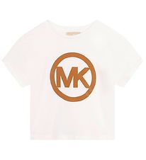 Michael Kors T-shirt - Cropped - Off White m. Brun