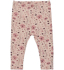 En Fant Leggings - Sweat - Rose Dust m. Blomster