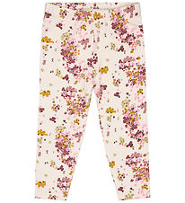 The New Siblings Leggings - TnsHerle - White Swan m. Blomster