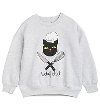 Mini Rodini Sweatshirt - Chef Cat - Grey Melange